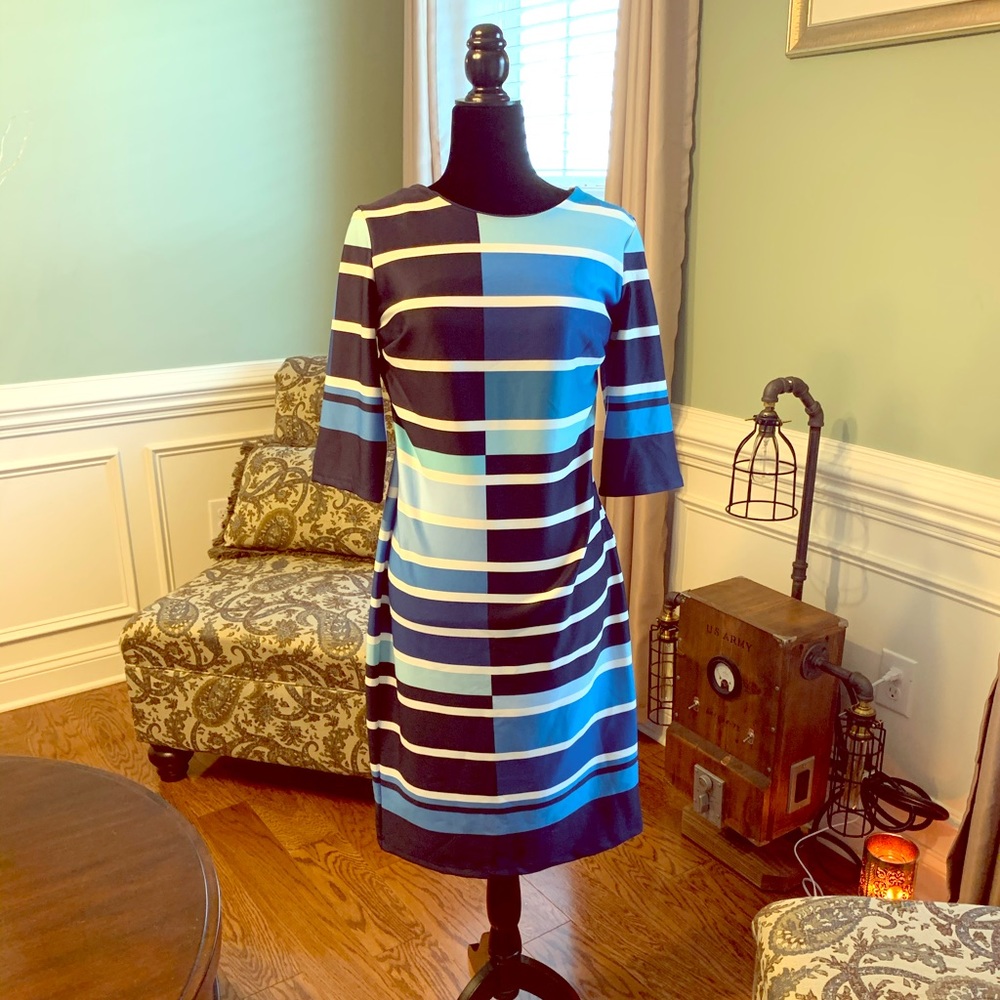 Blue striped career dress!
